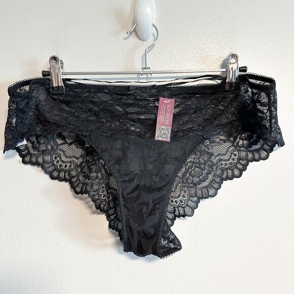 Adore Me Enny Black Lace Bikini Panty NWT Size 0X - Picture 3 of 9